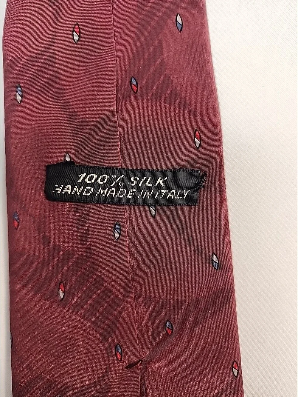 Burgandy 100% Silk Tie Made In Italy 57inch